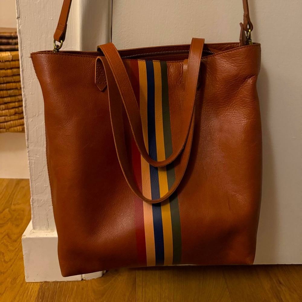 Madewell Zipper Tote: Rainbow Stripe Edition NEW W/O Tags